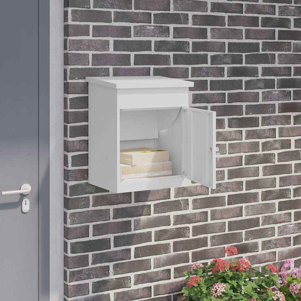 vidaXL Pakket inwerp box Zwart 44 x 35 x 59 cm Staal