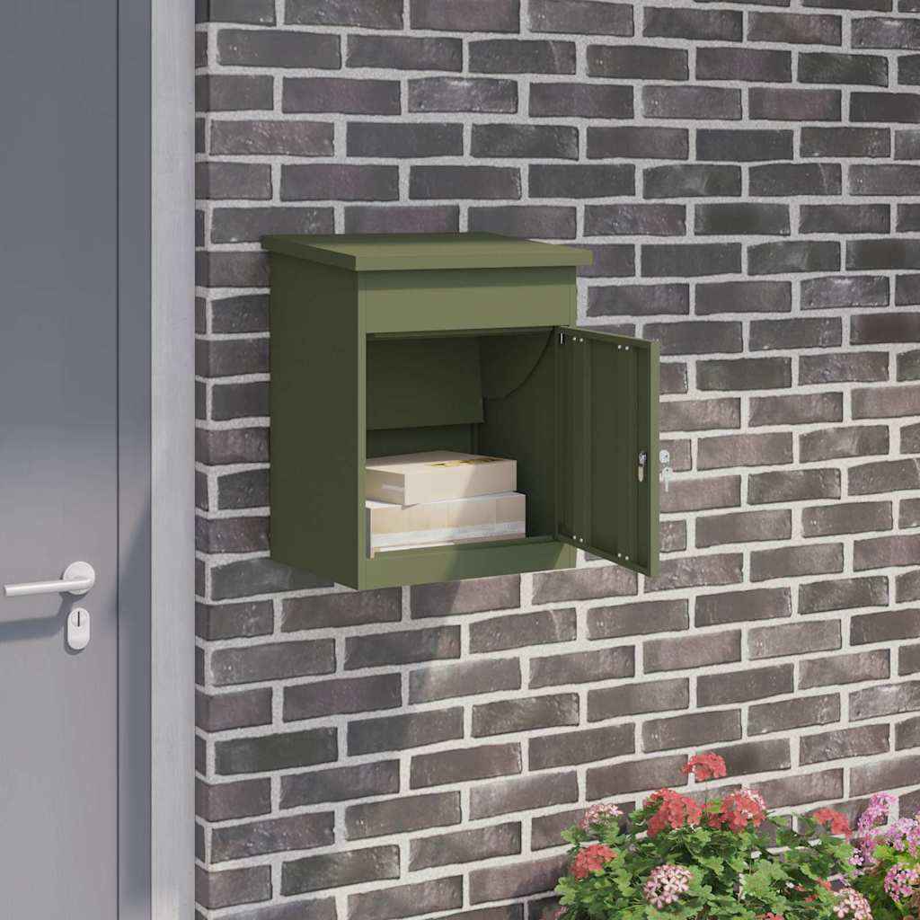 vidaXL Pakket inwerp box Zwart 44 x 35 x 59 cm Staal