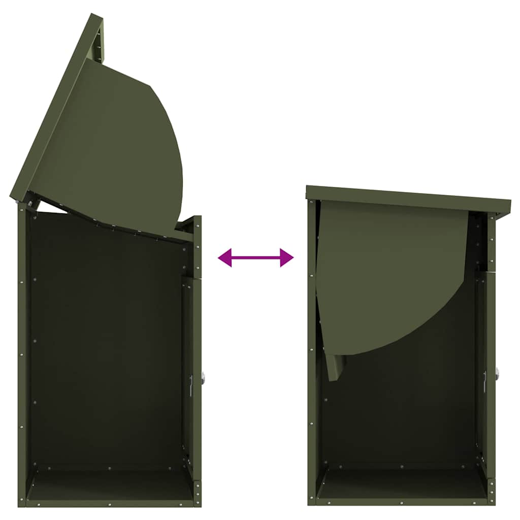 vidaXL Pakket inwerp box Zwart 44 x 35 x 59 cm Staal