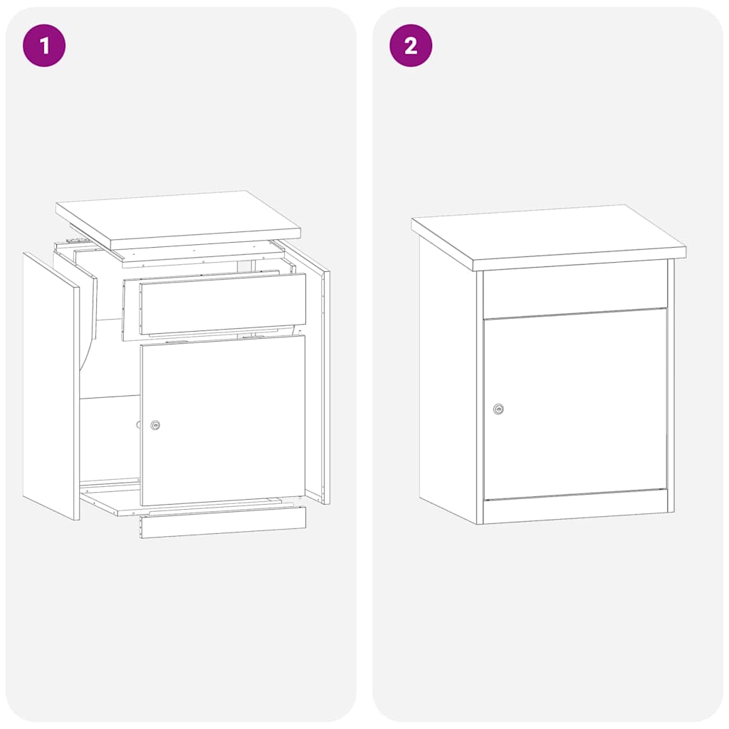vidaXL Pakket inwerp box Zwart 44 x 35 x 59 cm Staal