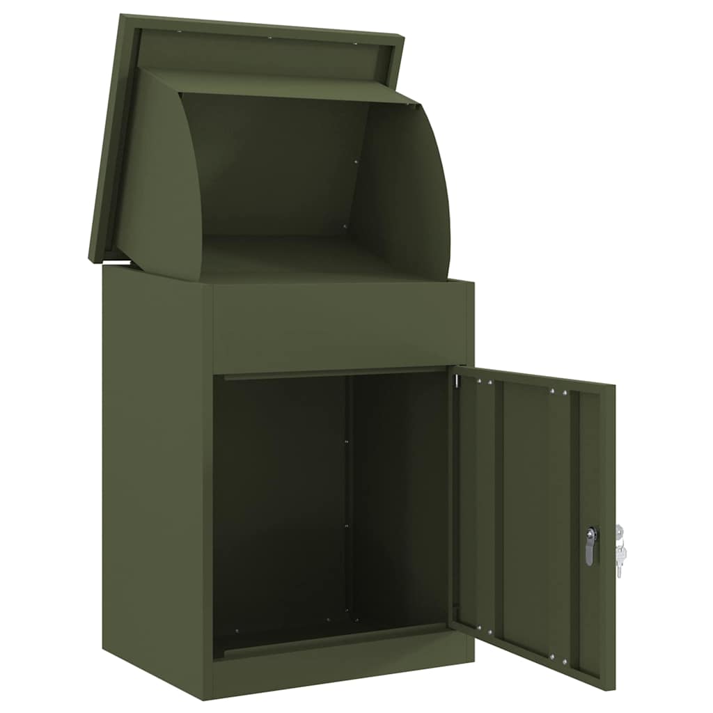 vidaXL Pakket inwerp box Zwart 44 x 35 x 59 cm Staal