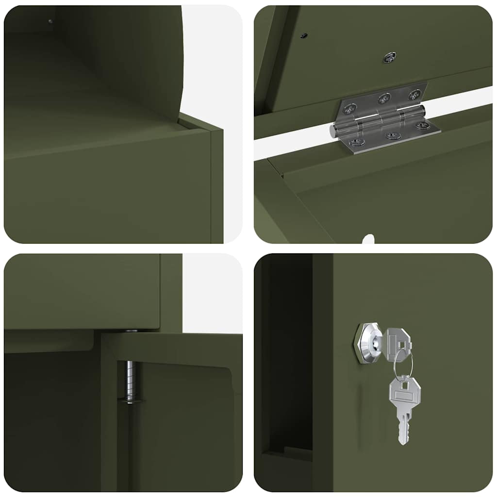 vidaXL Pakket inwerp box Zwart 44 x 35 x 59 cm Staal