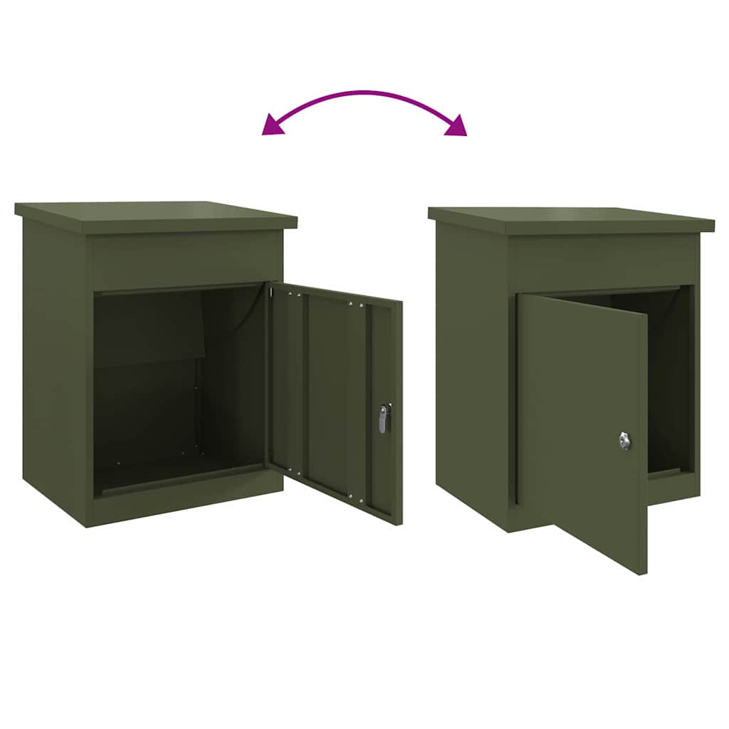 vidaXL Pakket inwerp box Zwart 44 x 35 x 59 cm Staal