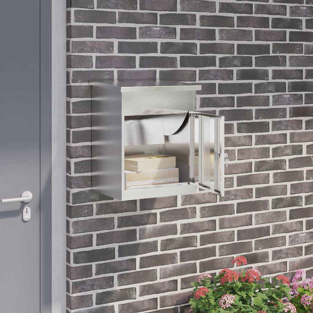 vidaXL Pakket inwerp box Zwart 44 x 35 x 59 cm Staal