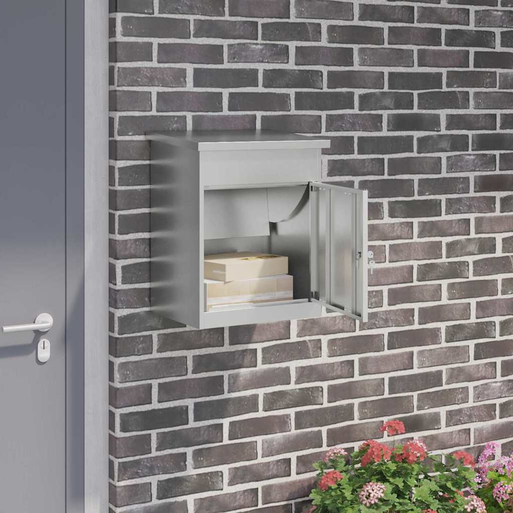 vidaXL Pakket inwerp box Zwart 44 x 35 x 59 cm Staal