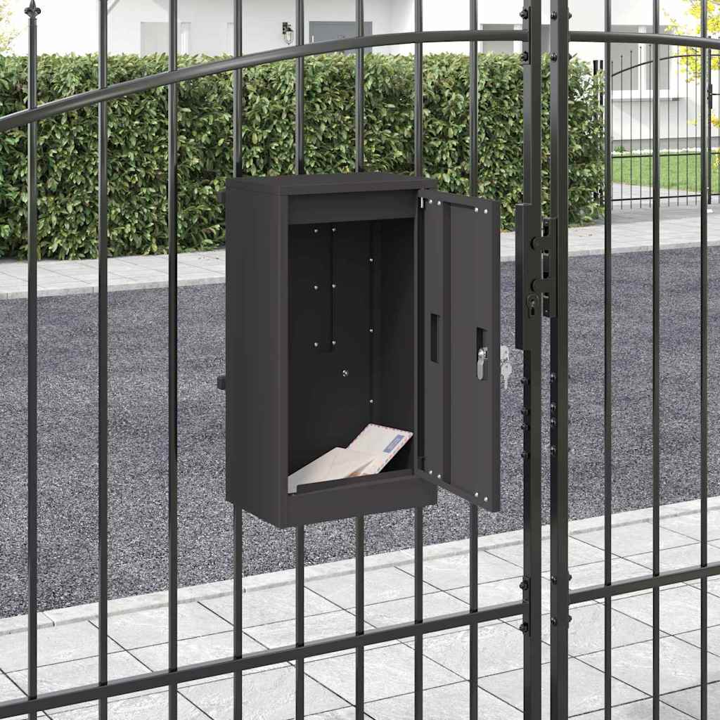vidaXL Brievenbus Zwart 30 x 23 x 55 cm Staal