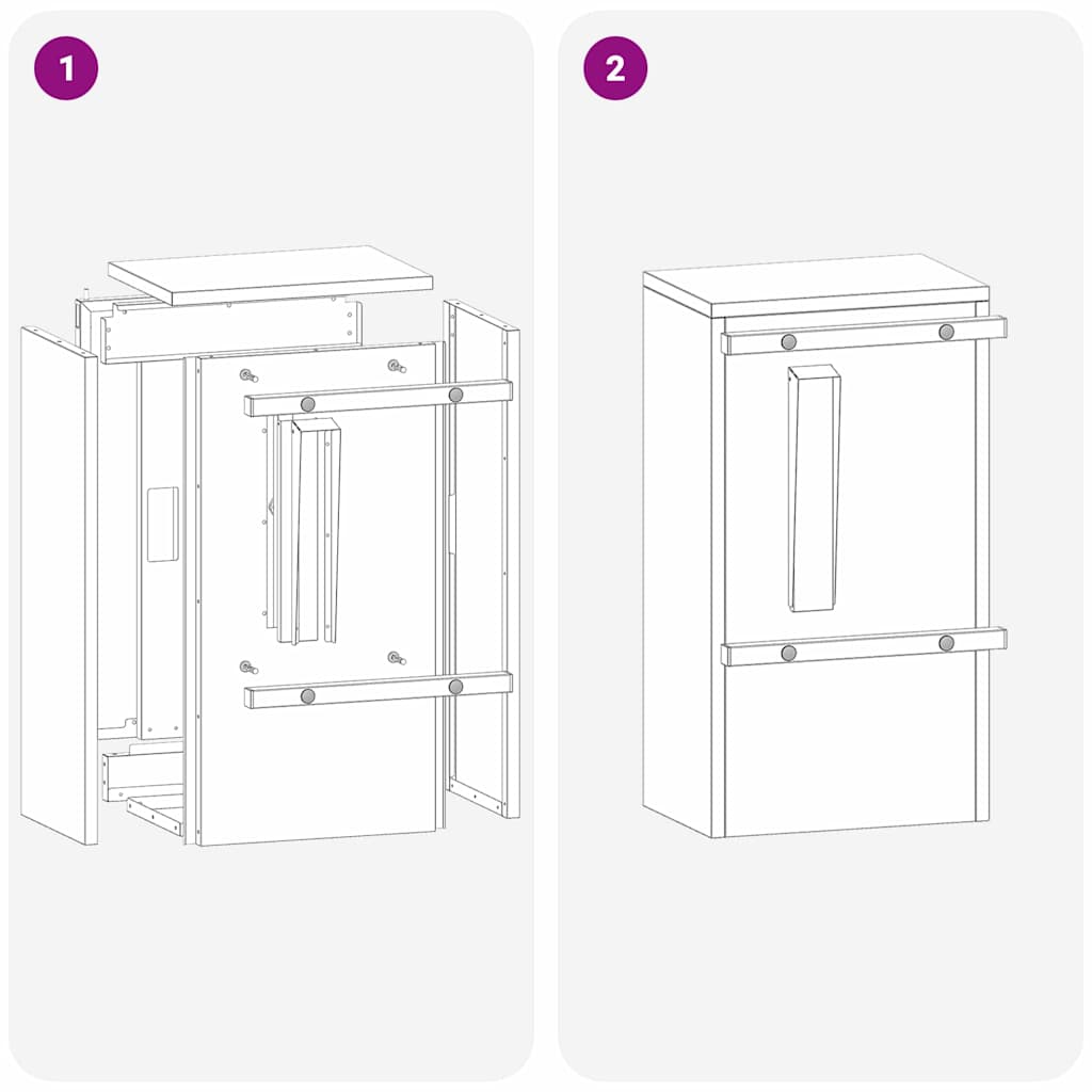vidaXL Brievenbus Zwart 30 x 23 x 55 cm Staal
