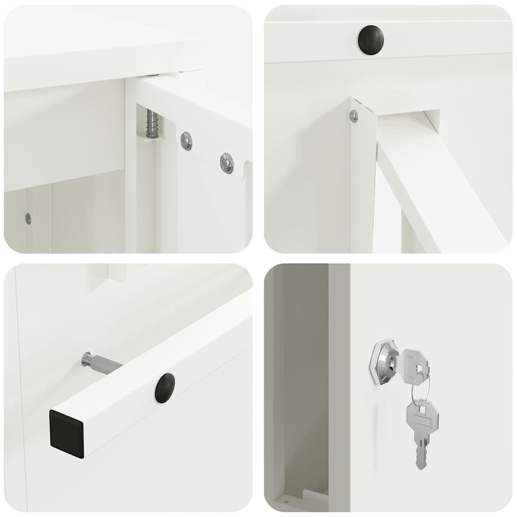 vidaXL Brievenbus Zwart 30 x 23 x 55 cm Staal
