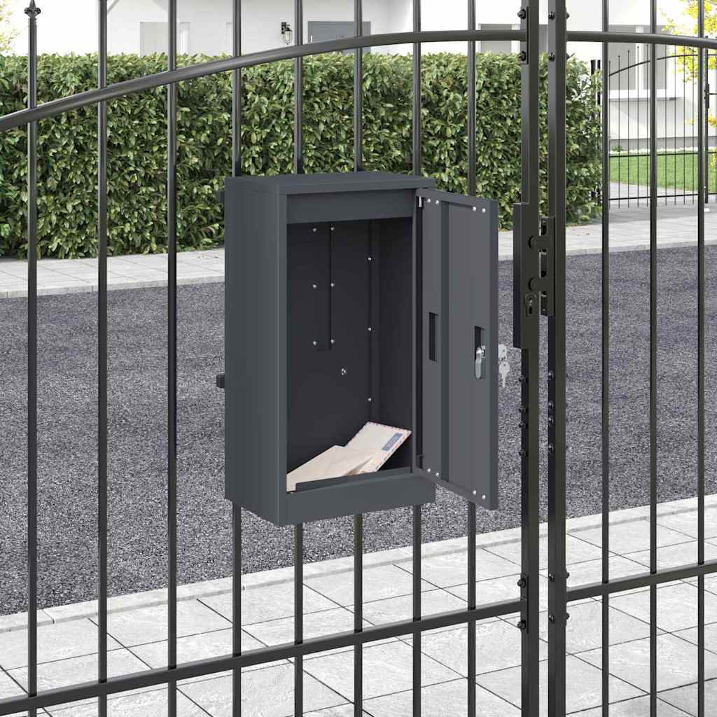 vidaXL Brievenbus Zwart 30 x 23 x 55 cm Staal