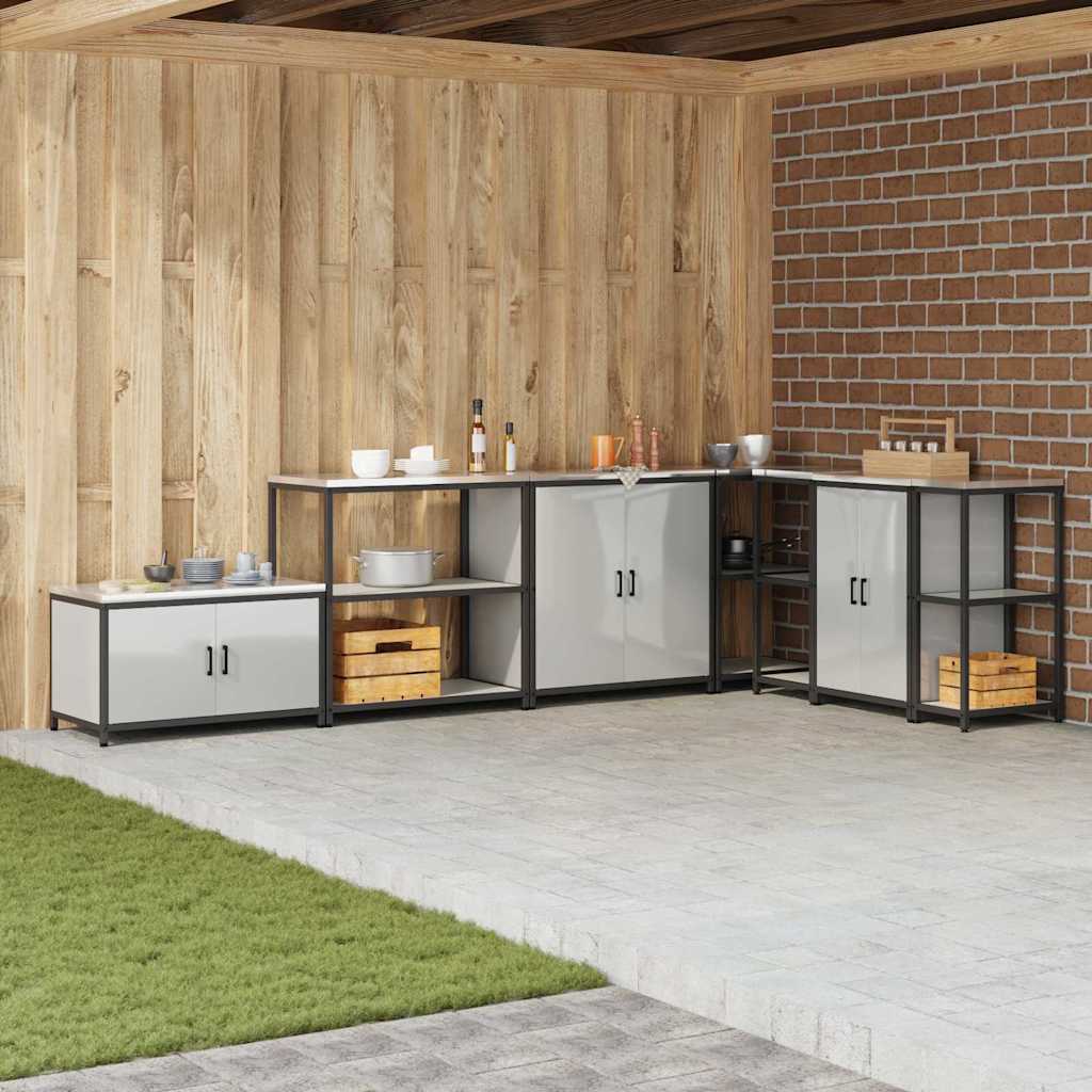 vidaXL Keuken opslag plank met plank met opslag Zwart Staal