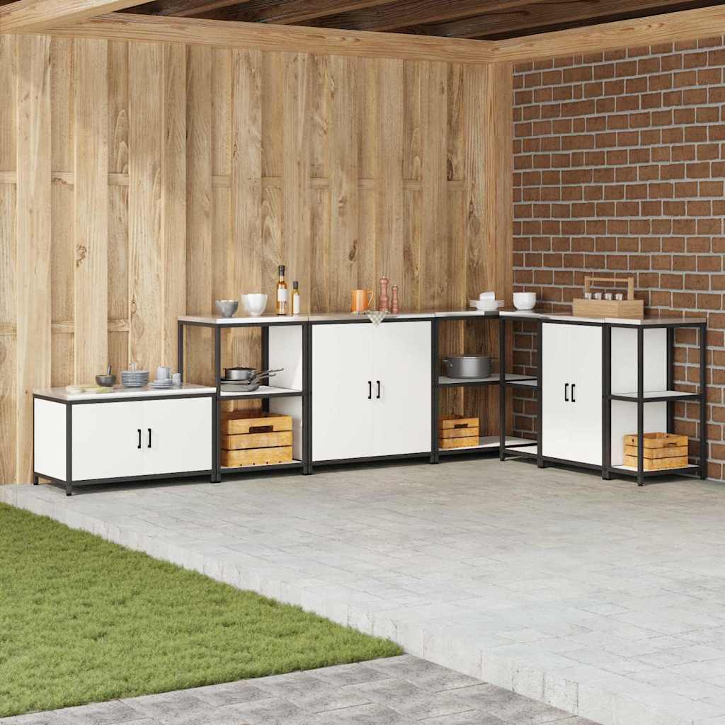 vidaXL Keuken opslag plank met plank met opslag Zwart Staal