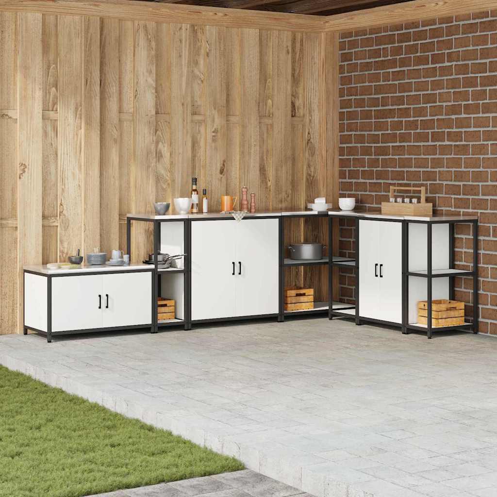vidaXL Keuken opslag plank met plank met opslag Zwart Staal