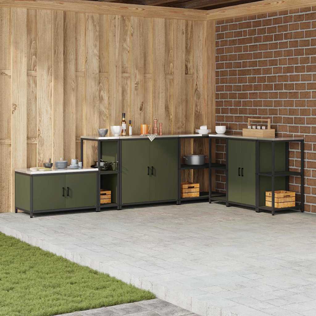 vidaXL Keuken opslag plank met plank met opslag Zwart Staal