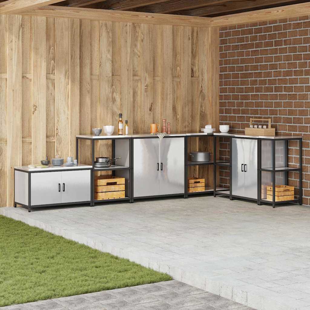vidaXL Keuken opslag plank met plank met opslag Zwart Staal