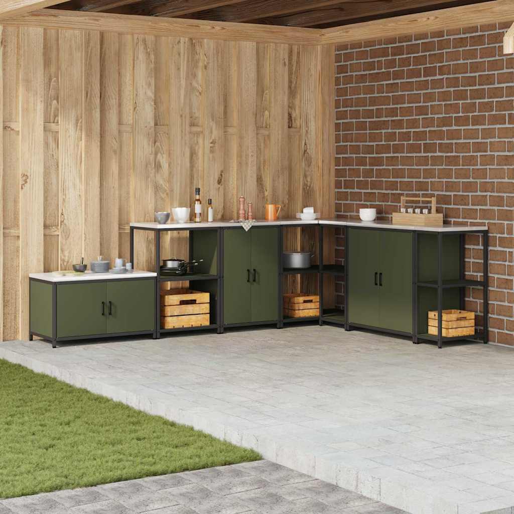 vidaXL Keuken opslag plank met plank met opslag Zwart Staal