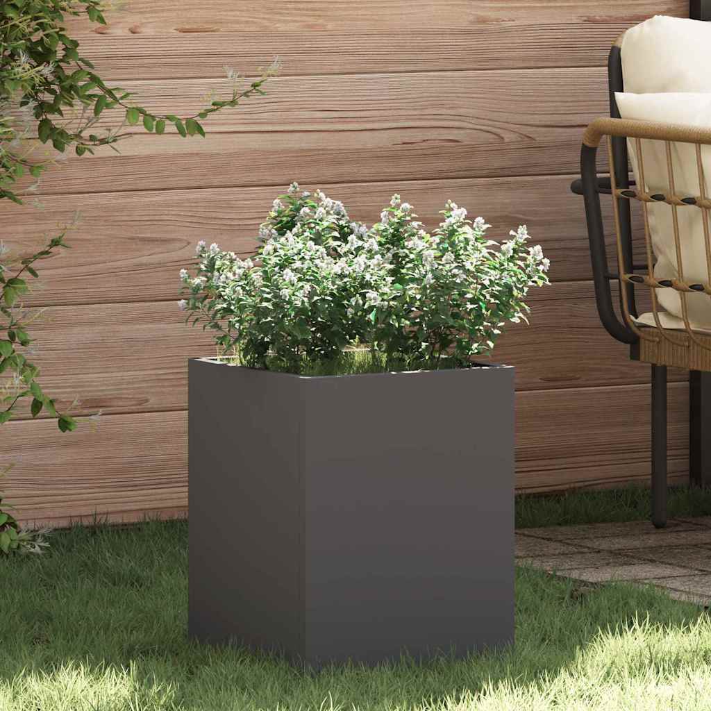 vidaXL Tuin Bloempot Zwart 32 x 32 x 40 cm Koudgewalst staal