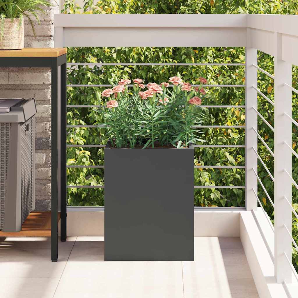 vidaXL Tuin Bloempot Zwart 32 x 32 x 40 cm Koudgewalst staal