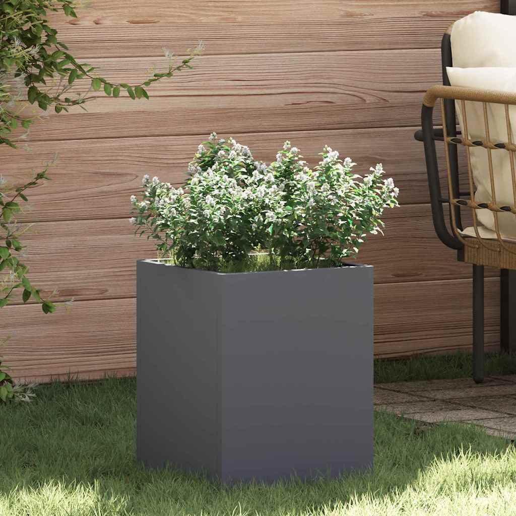 vidaXL Tuin Bloempot Zwart 32 x 32 x 40 cm Koudgewalst staal