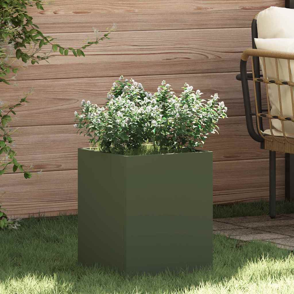 vidaXL Tuin Bloempot Zwart 32 x 32 x 40 cm Koudgewalst staal