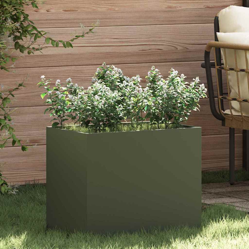 vidaXL Tuin Bloempot Zwart 32 x 32 x 40 cm Koudgewalst staal