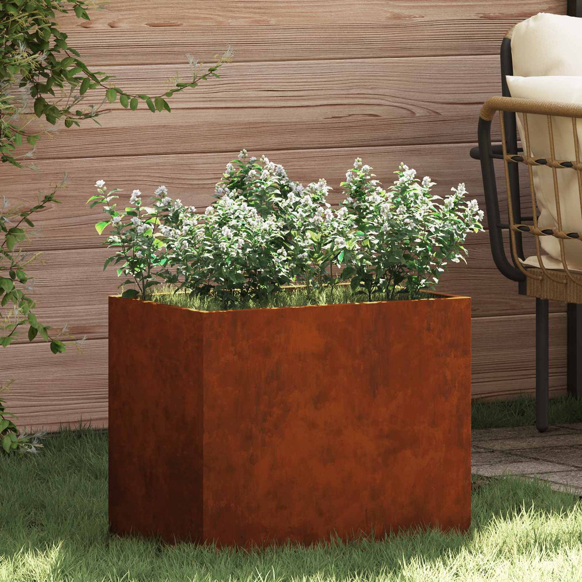 vidaXL Tuin Bloempot Zwart 32 x 32 x 40 cm Koudgewalst staal