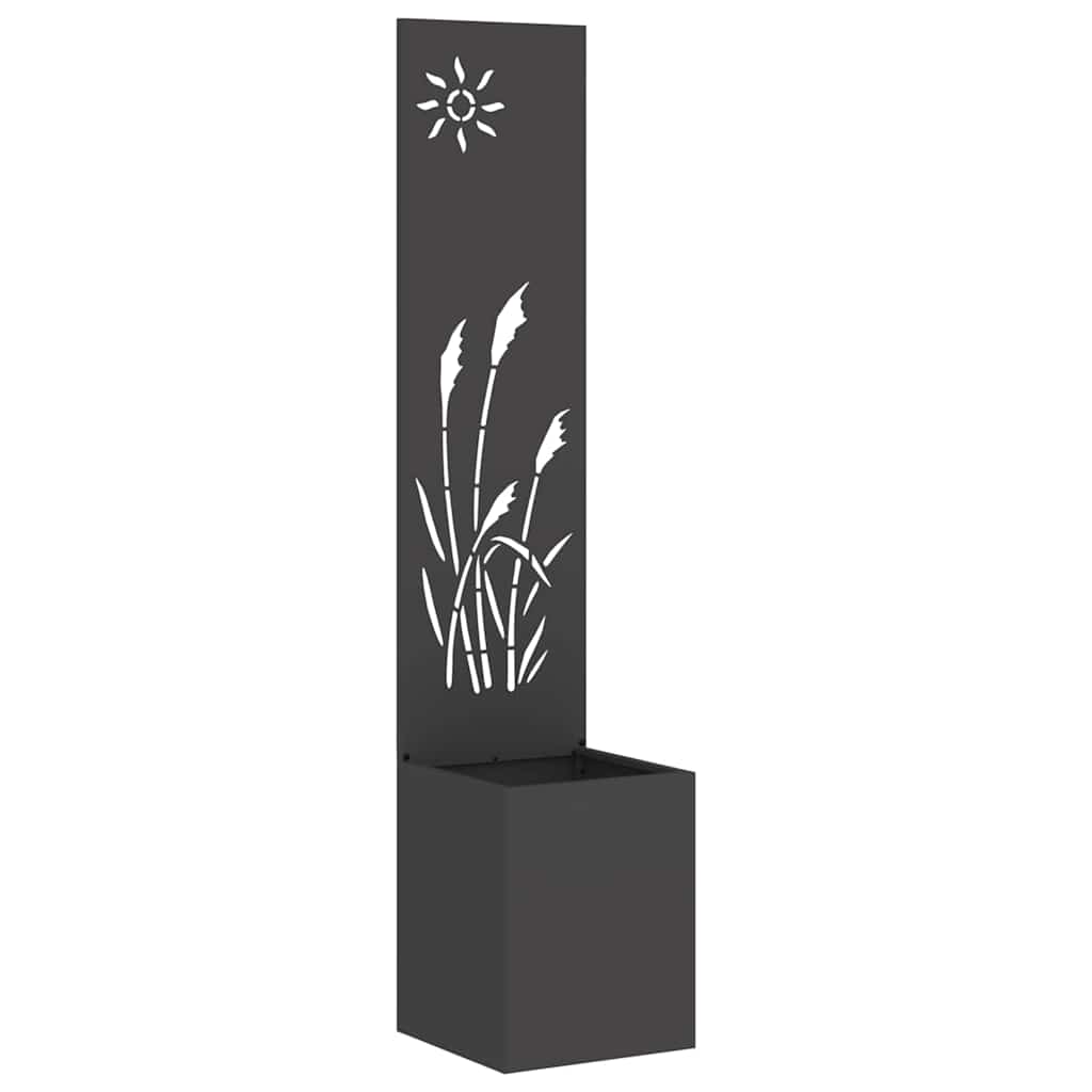 vidaXL Tuinplant met Decoratief Paneel Zwart 32 x 140 cm