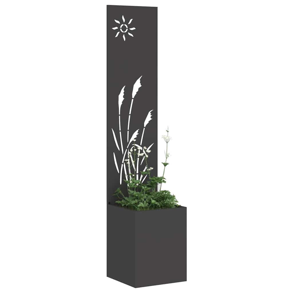 vidaXL Tuinplant met Decoratief Paneel Zwart 32 x 140 cm