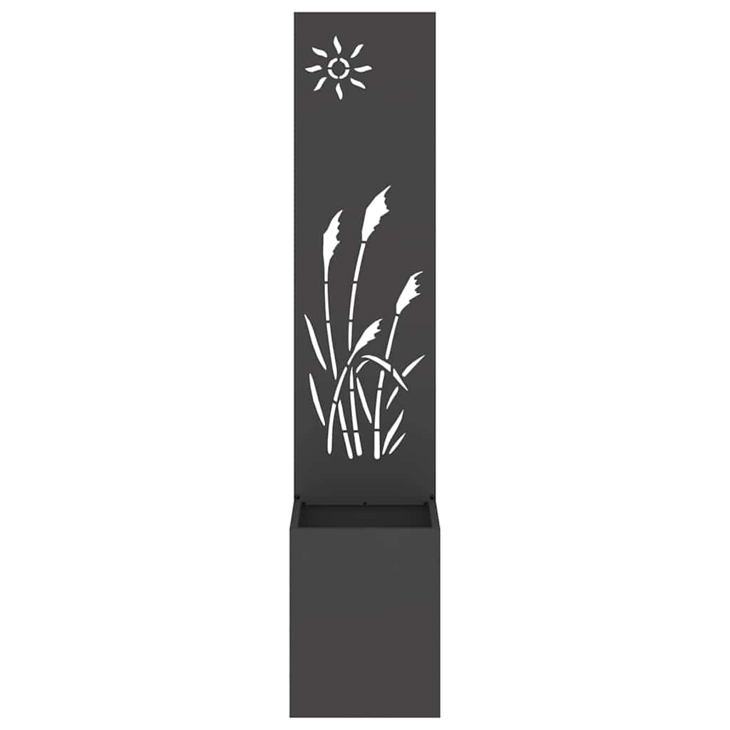 vidaXL Tuinplant met Decoratief Paneel Zwart 32 x 140 cm