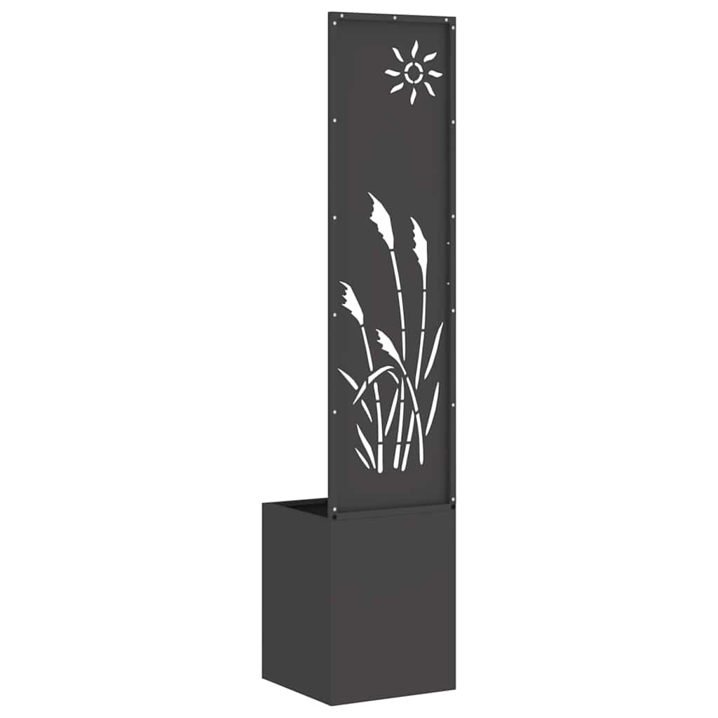 vidaXL Tuinplant met Decoratief Paneel Zwart 32 x 140 cm