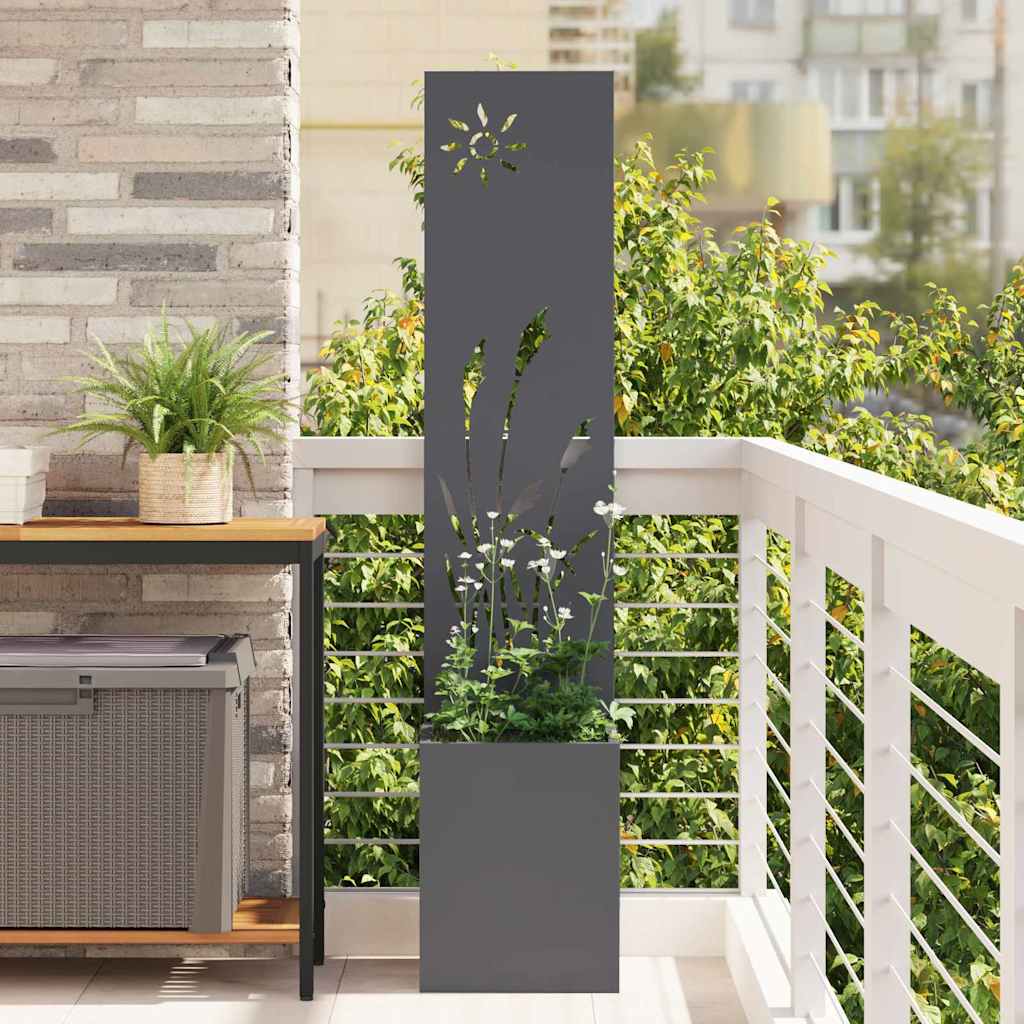 vidaXL Tuinplant met Decoratief Paneel Zwart 32 x 140 cm