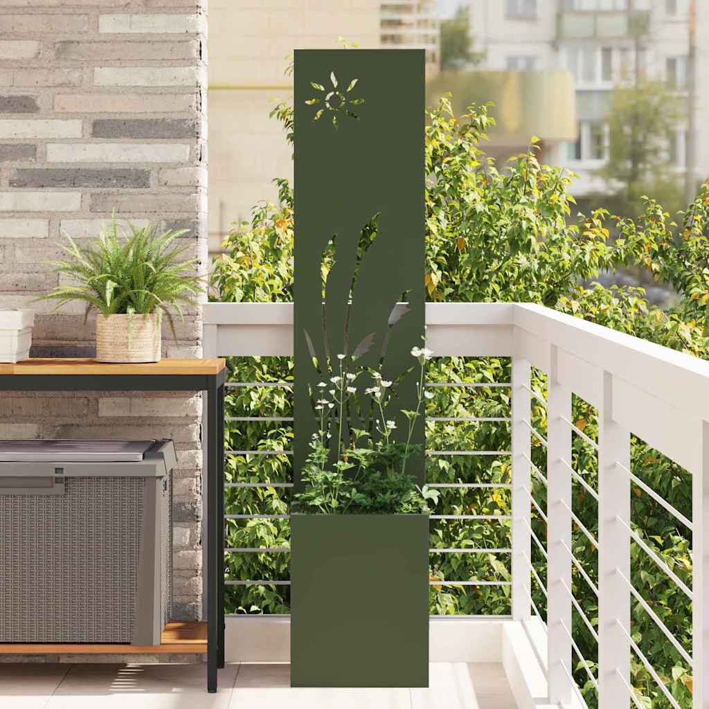 vidaXL Tuinplant met Decoratief Paneel Zwart 32 x 140 cm