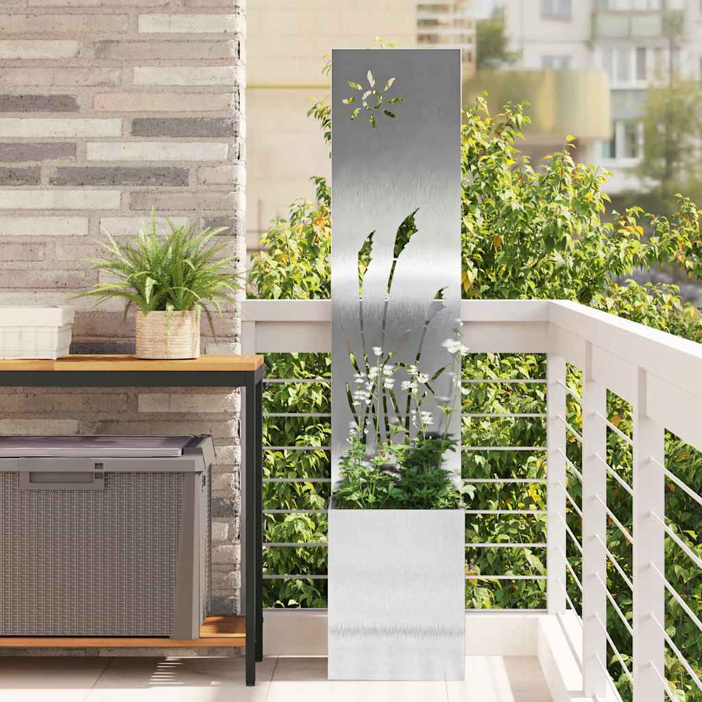 vidaXL Tuinplant met Decoratief Paneel Zwart 32 x 140 cm