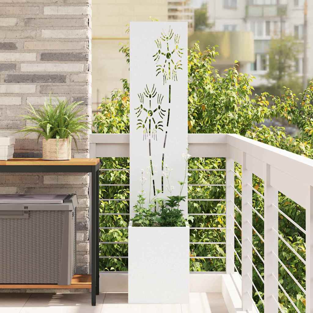 vidaXL Tuinplant met Decoratief Paneel Zwart 32 x 140 cm