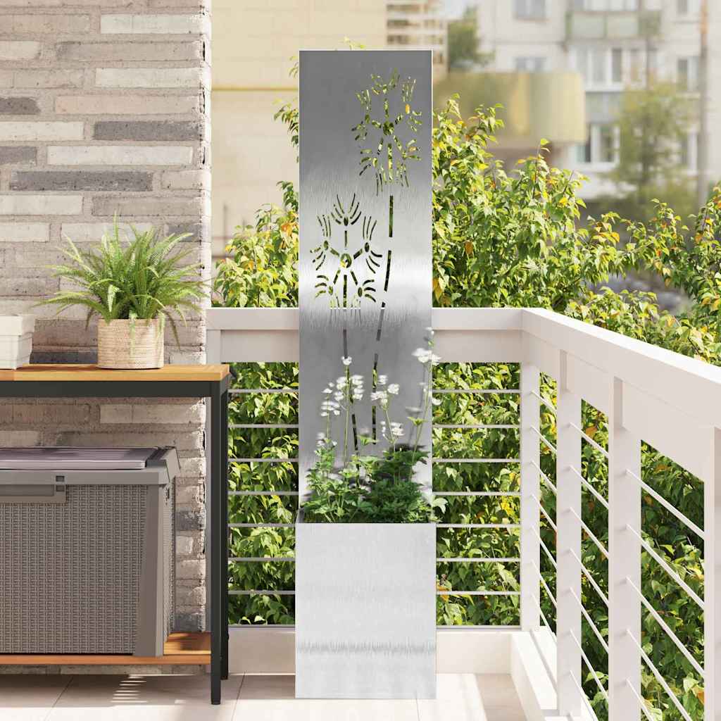 vidaXL Tuinplant met Decoratief Paneel Zwart 32 x 140 cm