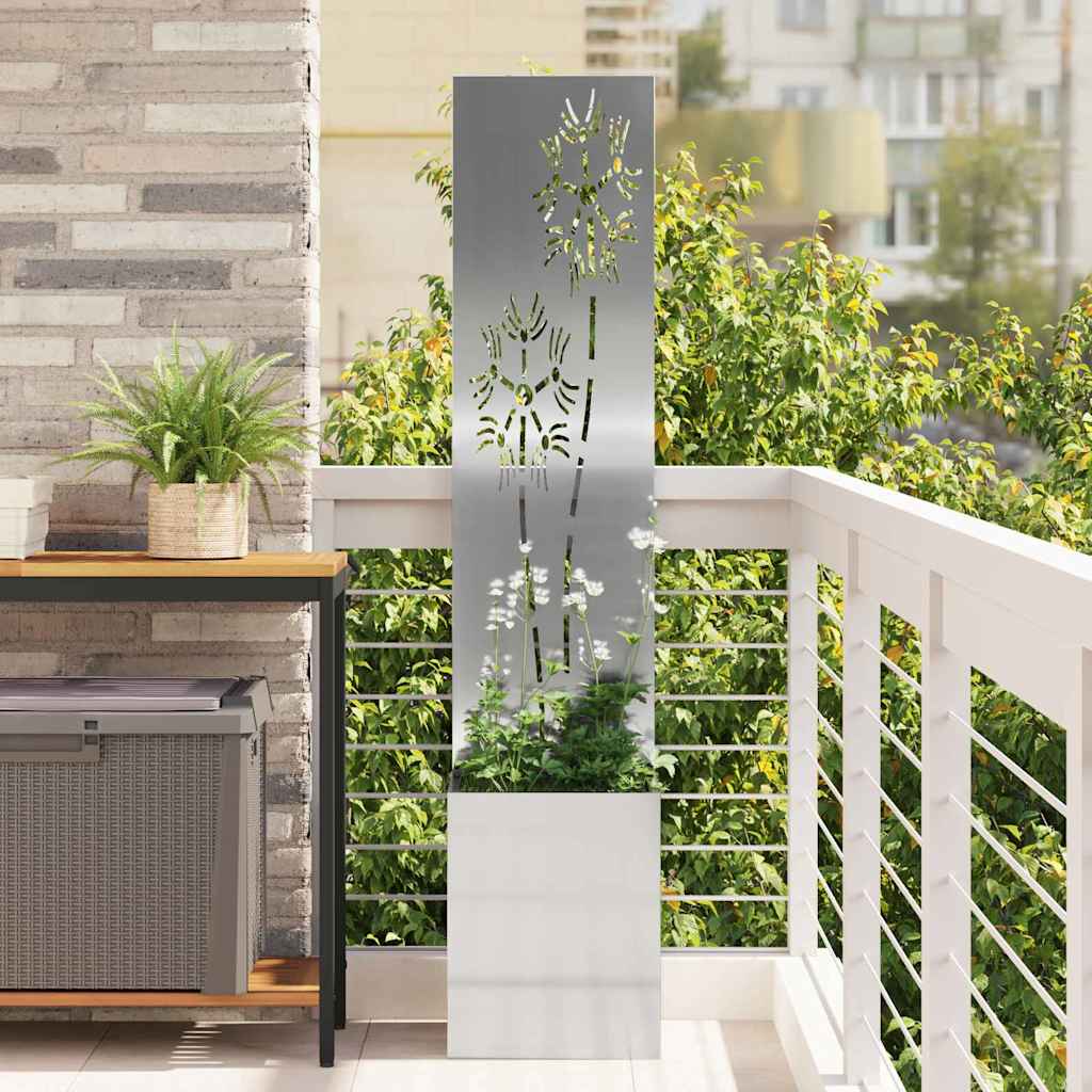vidaXL Tuinplant met Decoratief Paneel Zwart 32 x 140 cm