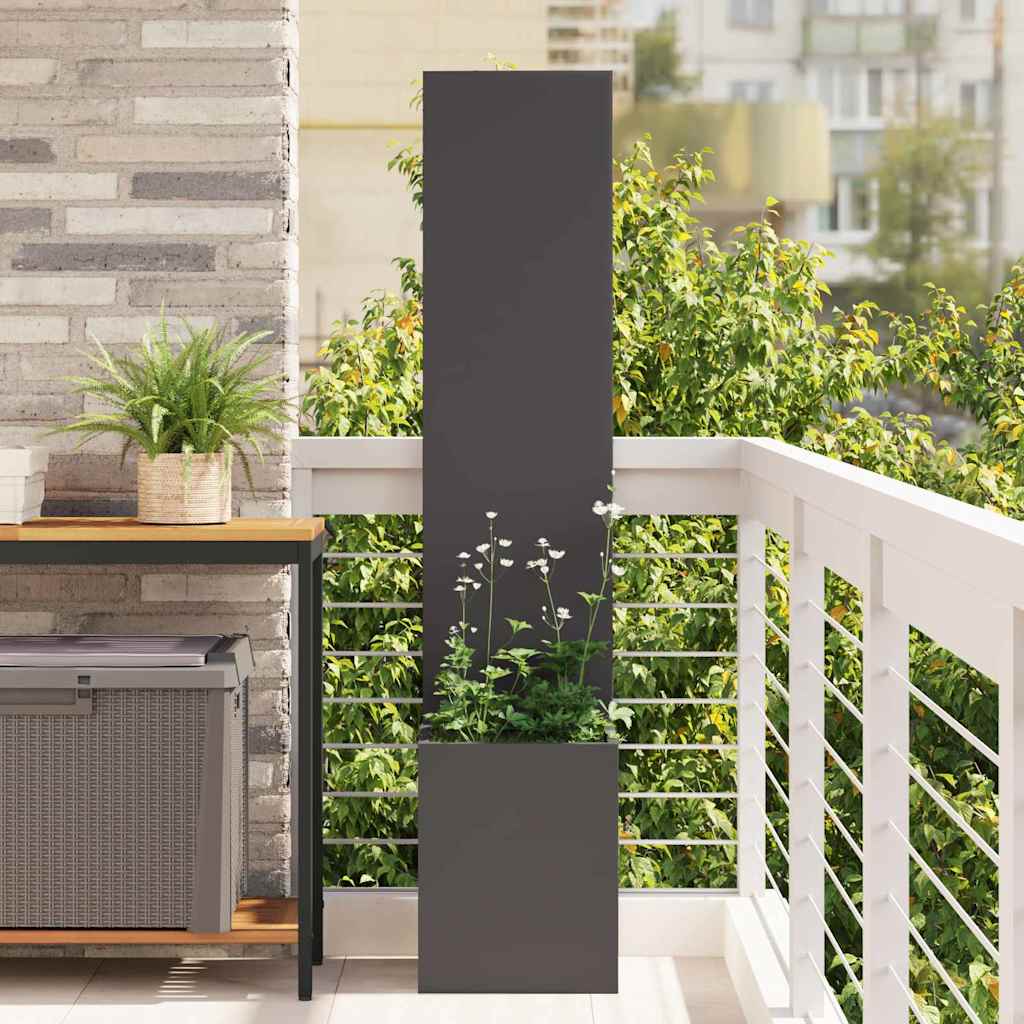 vidaXL Tuinplant met Decoratief Paneel Zwart 32 x 140 cm