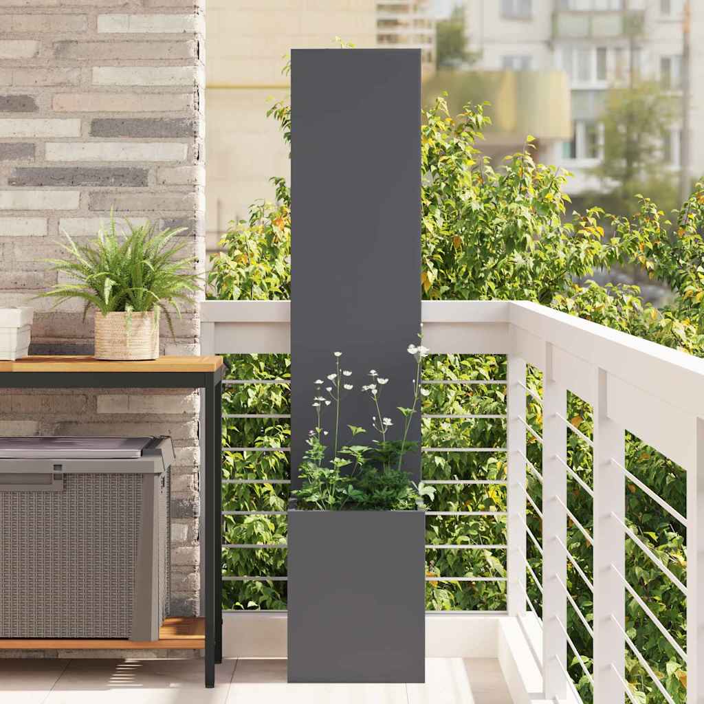 vidaXL Tuinplant met Decoratief Paneel Zwart 32 x 140 cm