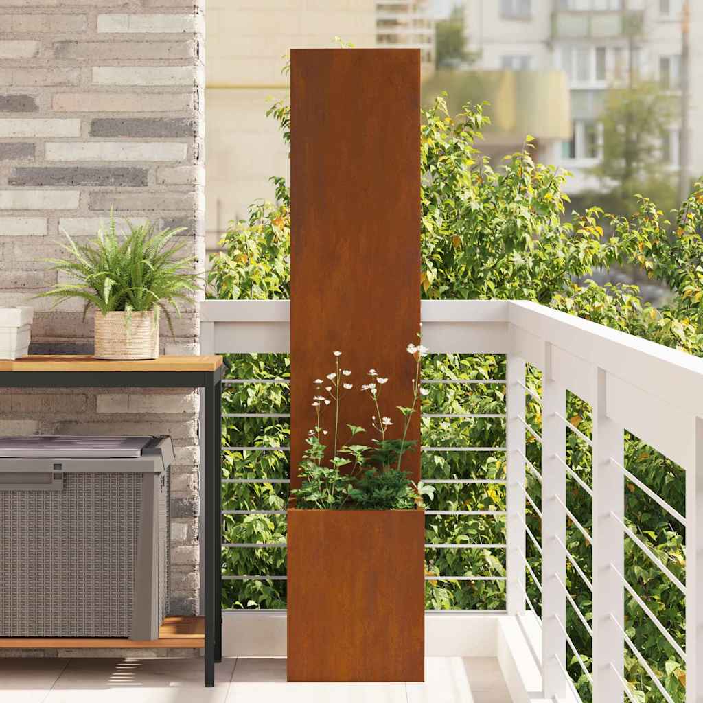vidaXL Tuinplant met Decoratief Paneel Zwart 32 x 140 cm