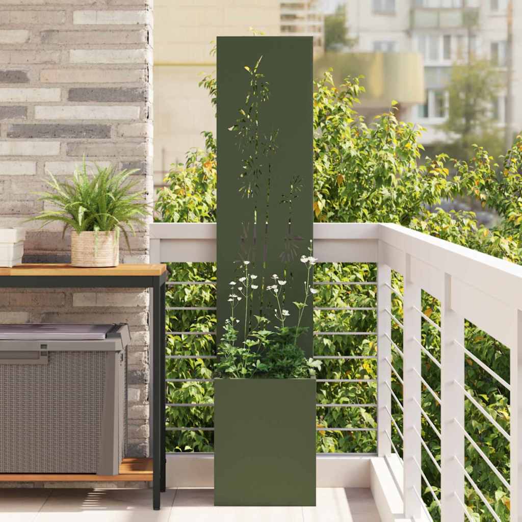 vidaXL Tuinplant met Decoratief Paneel Zwart 32 x 140 cm