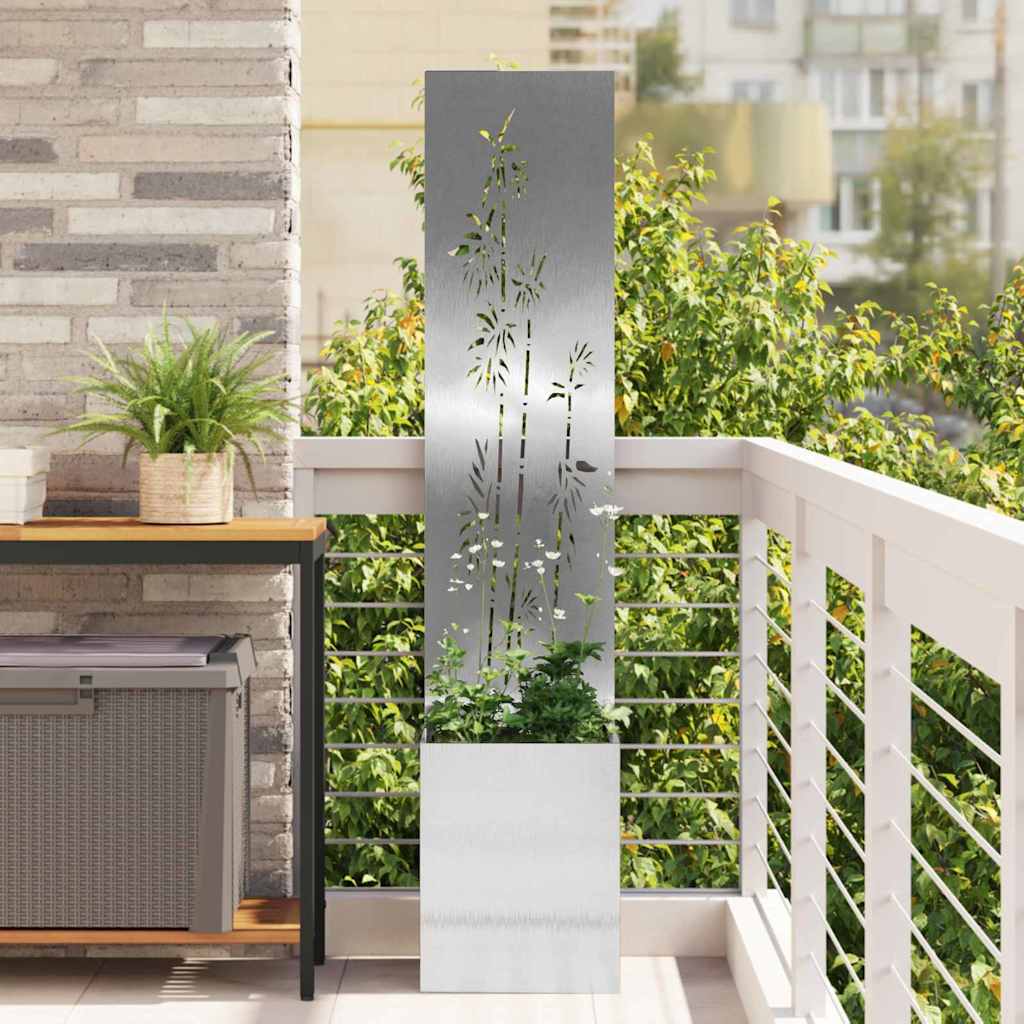 vidaXL Tuinplant met Decoratief Paneel Zwart 32 x 140 cm