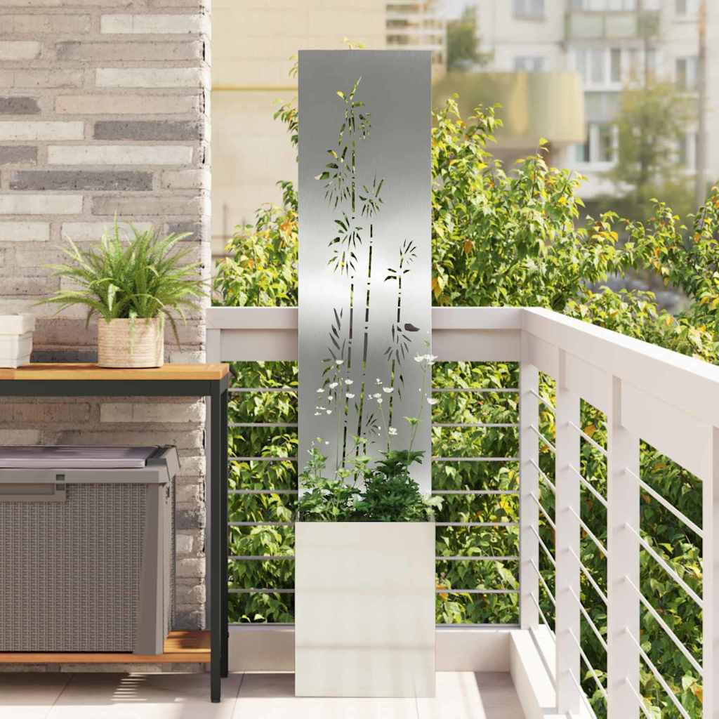 vidaXL Tuinplant met Decoratief Paneel Zwart 32 x 140 cm