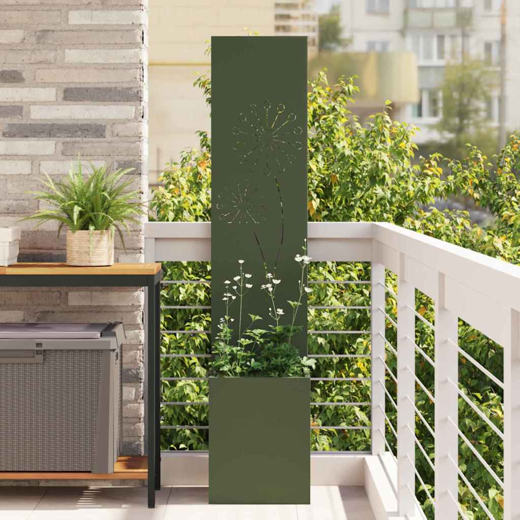vidaXL Tuinplant met Decoratief Paneel Zwart 32 x 140 cm