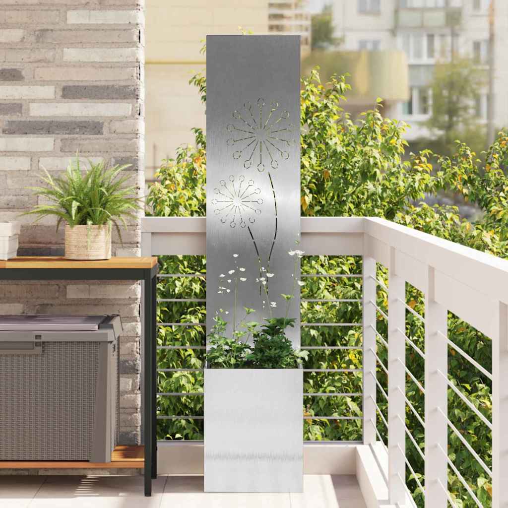 vidaXL Tuinplant met Decoratief Paneel Zwart 32 x 140 cm