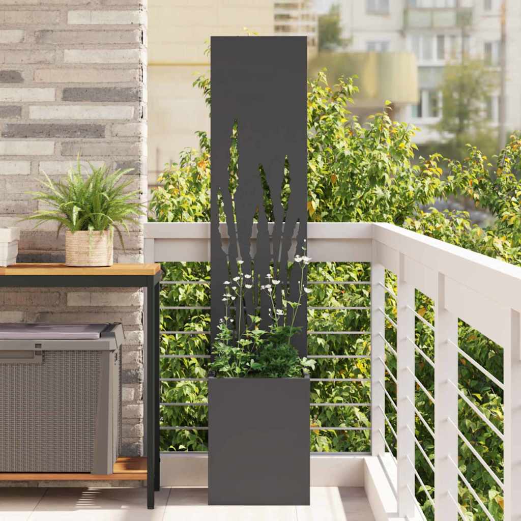 vidaXL Tuinplant met Decoratief Paneel Zwart 32 x 140 cm