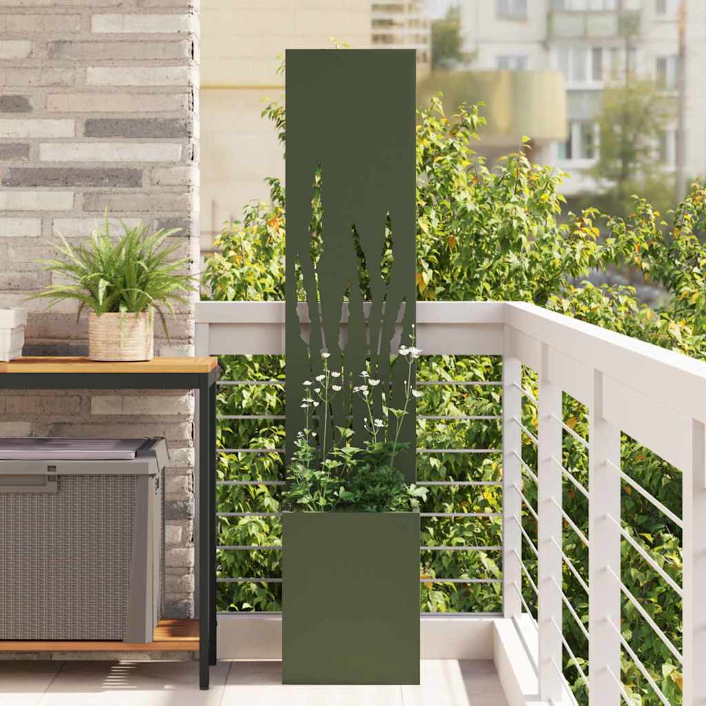 vidaXL Tuinplant met Decoratief Paneel Zwart 32 x 140 cm