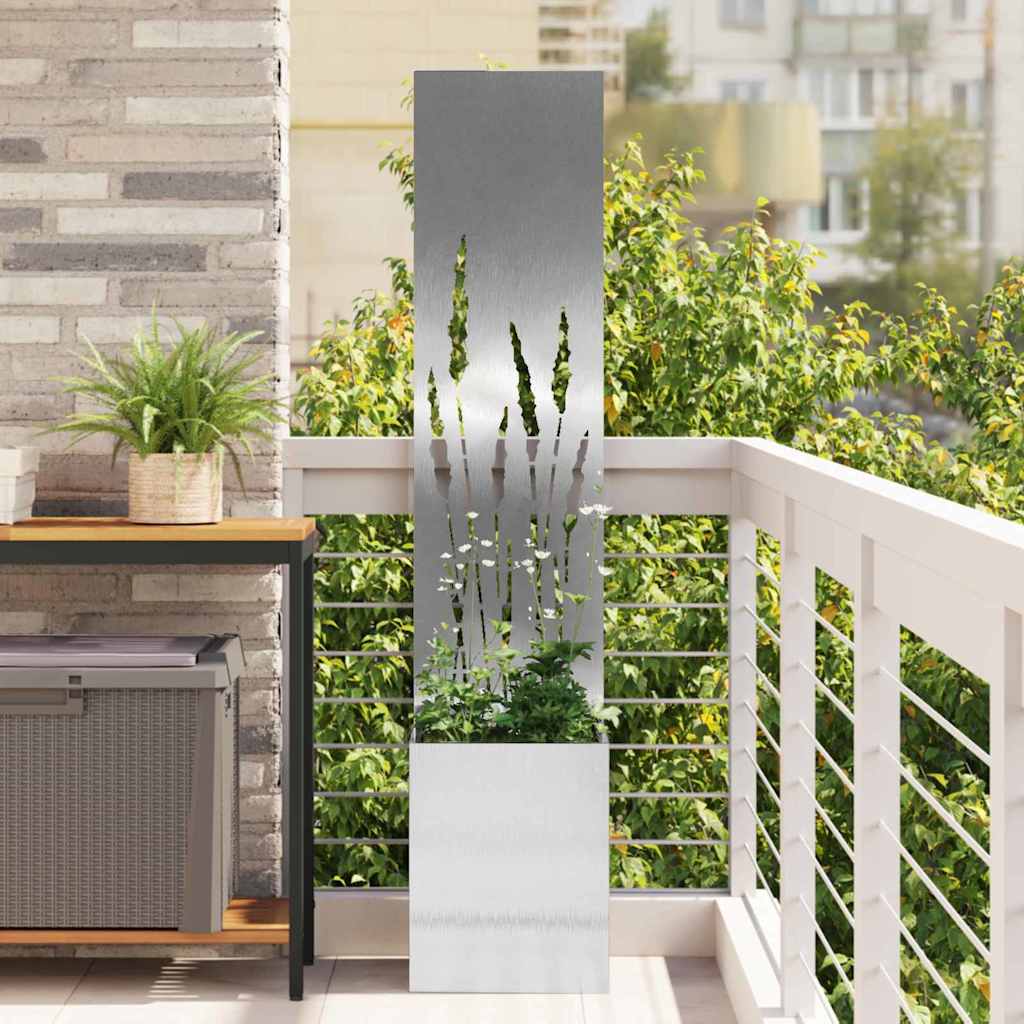 vidaXL Tuinplant met Decoratief Paneel Zwart 32 x 140 cm
