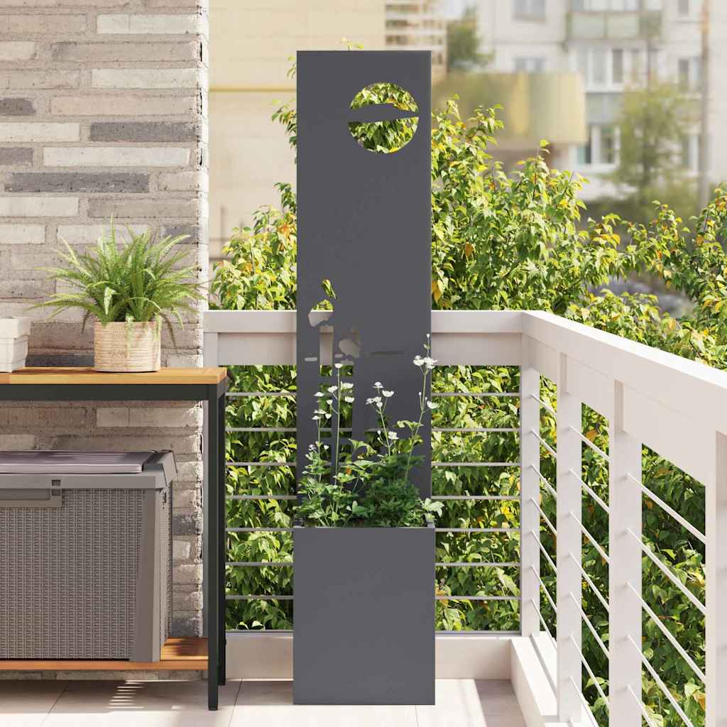 vidaXL Tuinplant met Decoratief Paneel Zwart 32 x 140 cm