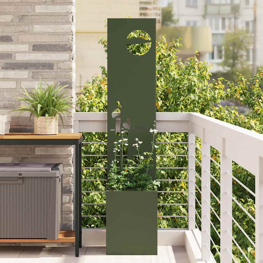 vidaXL Tuinplant met Decoratief Paneel Zwart 32 x 140 cm