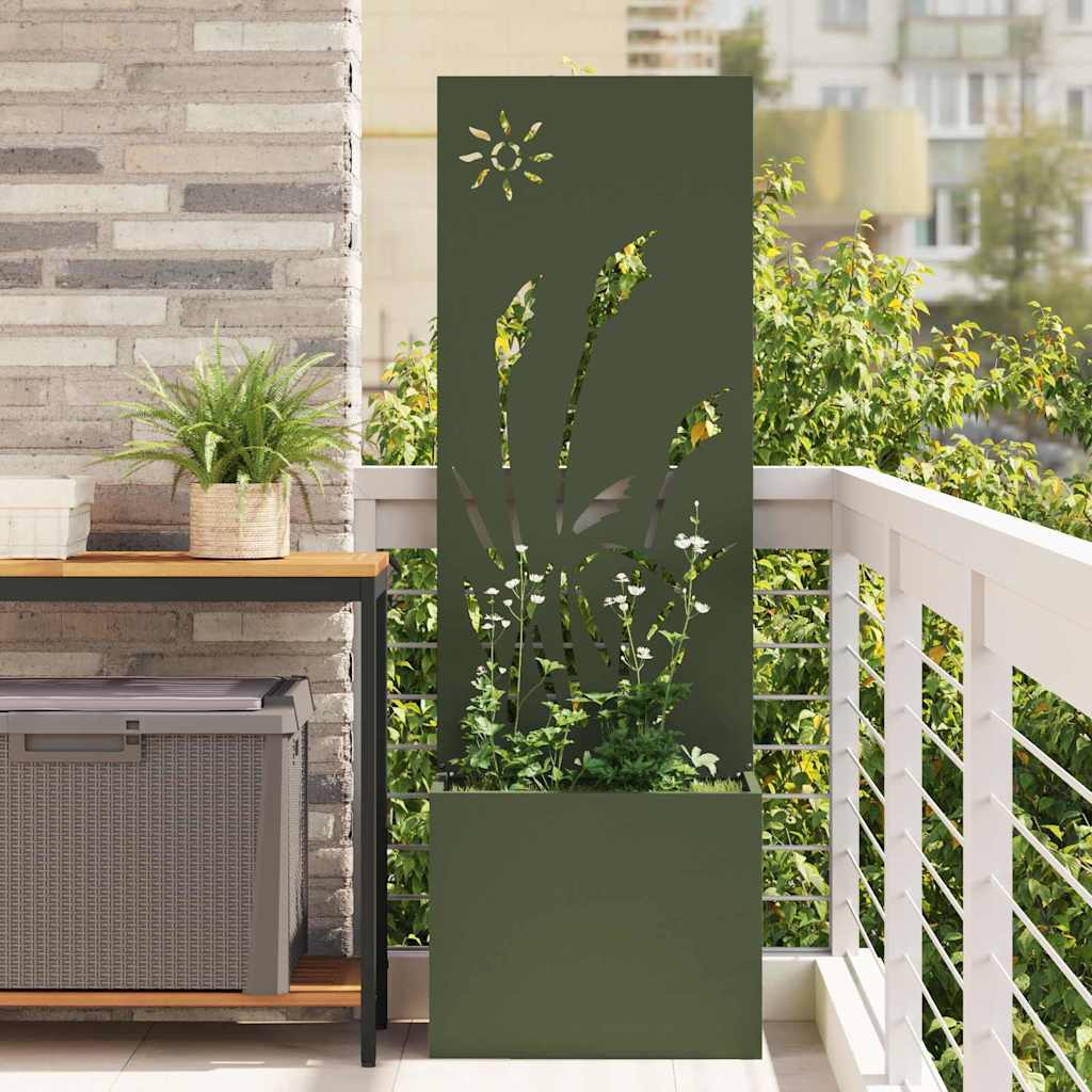 vidaXL Tuinplant met Decoratief Paneel Zwart 32 x 140 cm