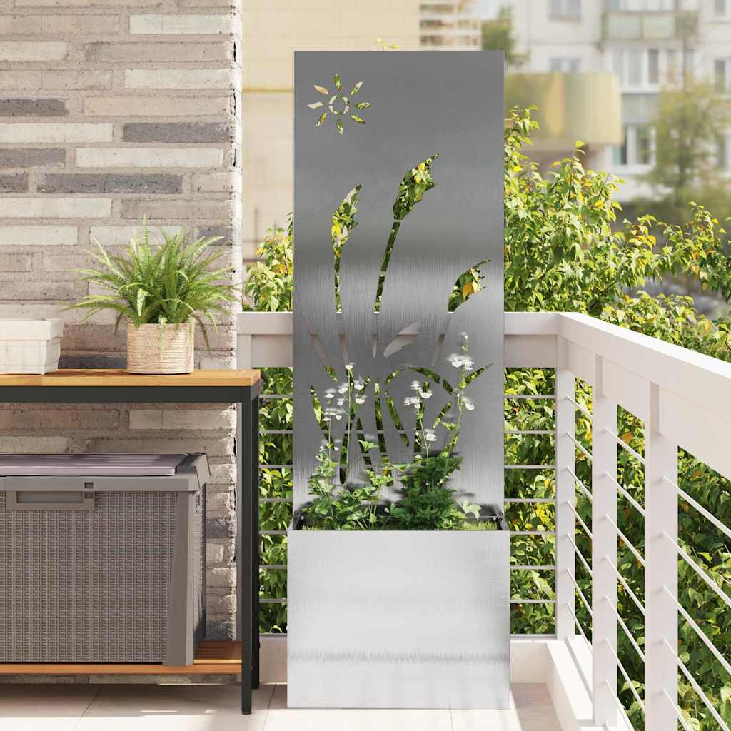 vidaXL Tuinplant met Decoratief Paneel Zwart 32 x 140 cm